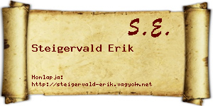 Steigervald Erik névjegykártya